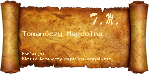 Tomanóczy Magdolna névjegykártya