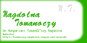 magdolna tomanoczy business card